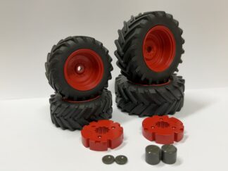 Hjulsett Med Hjulvekter Fendt 1050 Rød