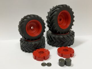 Hjulsett Med Hjulvekter Fendt 1050 Rød